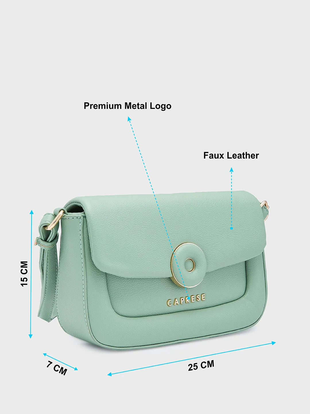 Caprese Jackie Small Green Sling Bag - Image 7