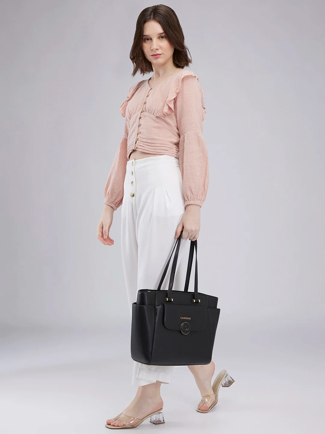 Caprese Jackie Large Black Tote Bag - Image 2