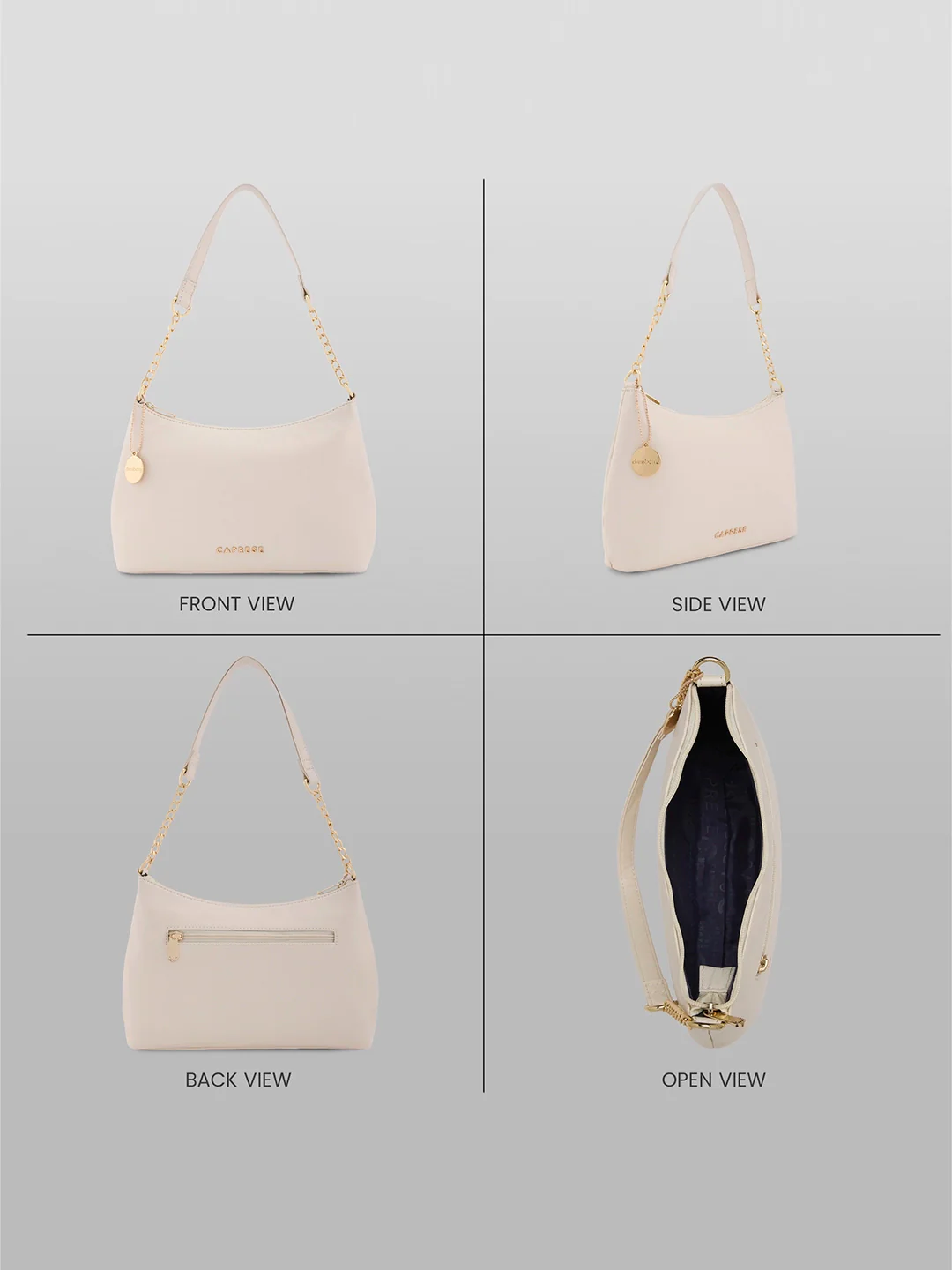 Caprese Jaime Medium Alpine Oat Baguette Bag - Image 3