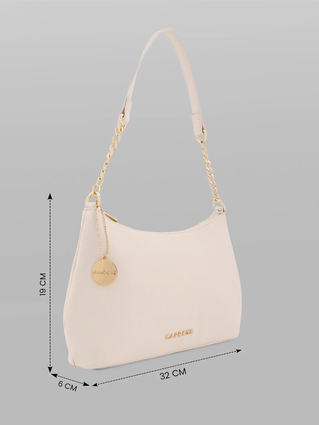 Caprese Jaime Medium Alpine Oat Baguette Bag - Image 4
