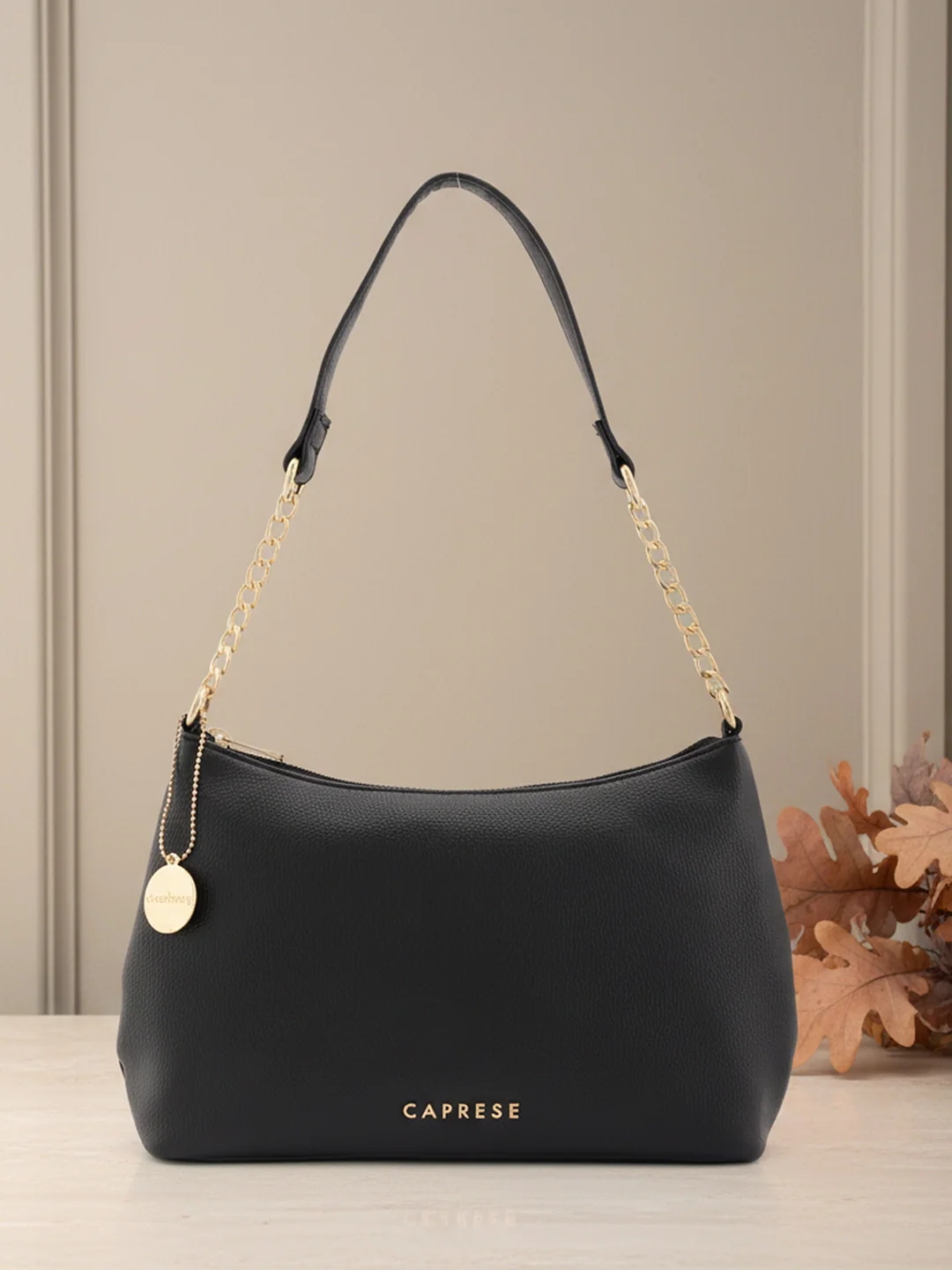 Caprese Jaime Medium Black Baguette Bag - Image 16