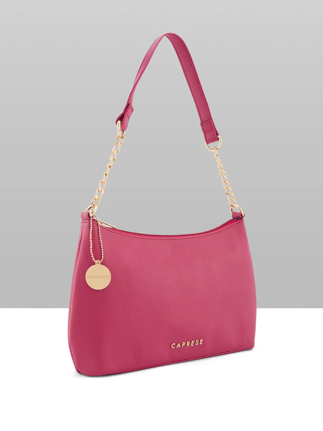 Caprese Jaime Medium Fuchsia Pink Baguette Bag - Image 10