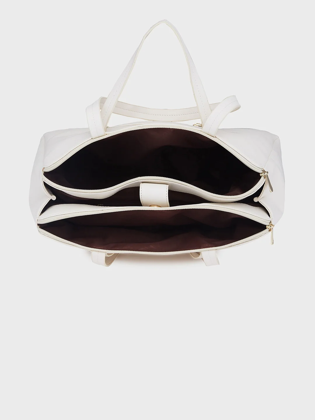 Caprese Jamie Medium Off White Satchel Bag - Image 10