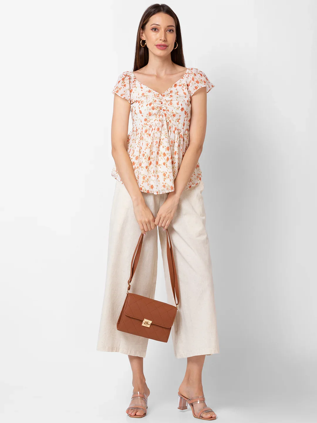 Caprese Jane Medium Tan Sling Bag - Image 2