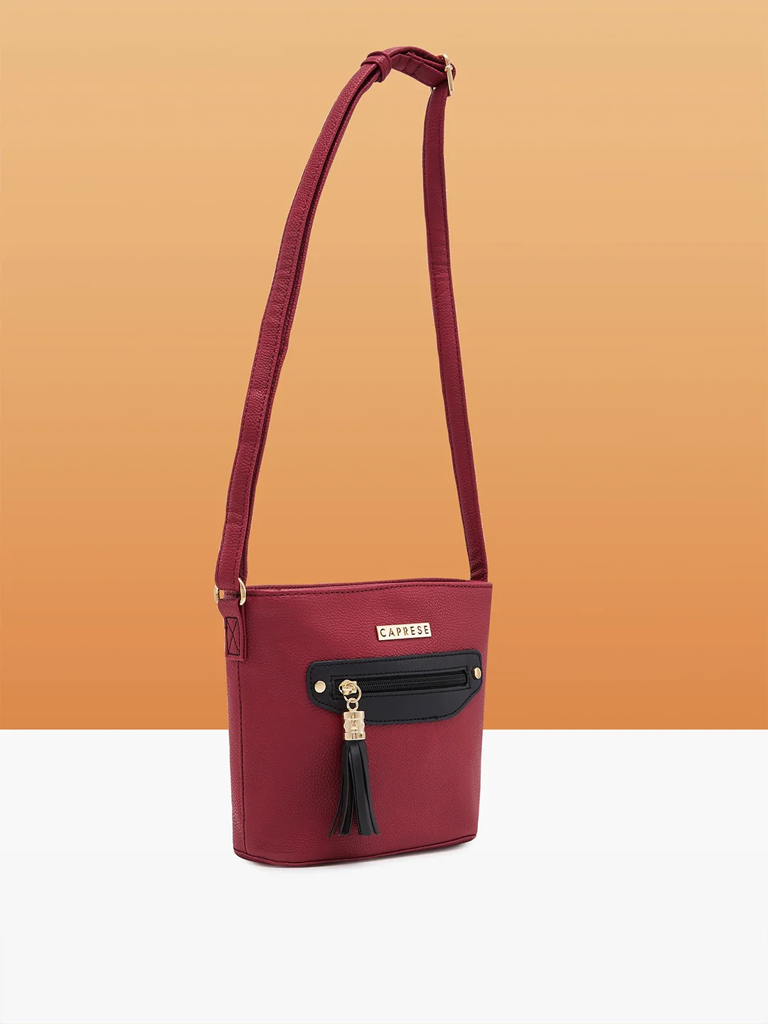 Caprese Jane Medium Deep Red Sling Bag - Image 5