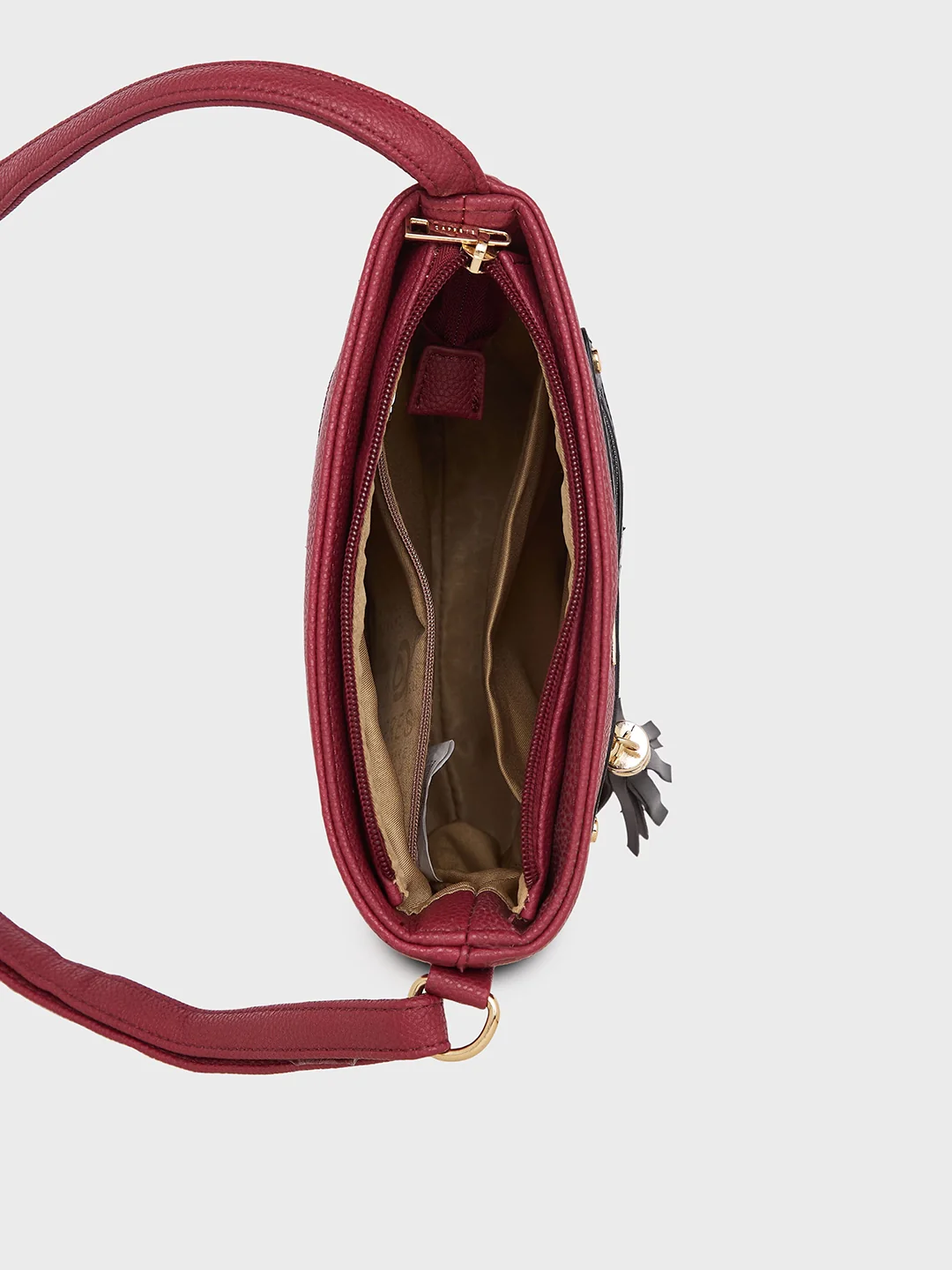 Caprese Jane Medium Deep Red Sling Bag - Image 8