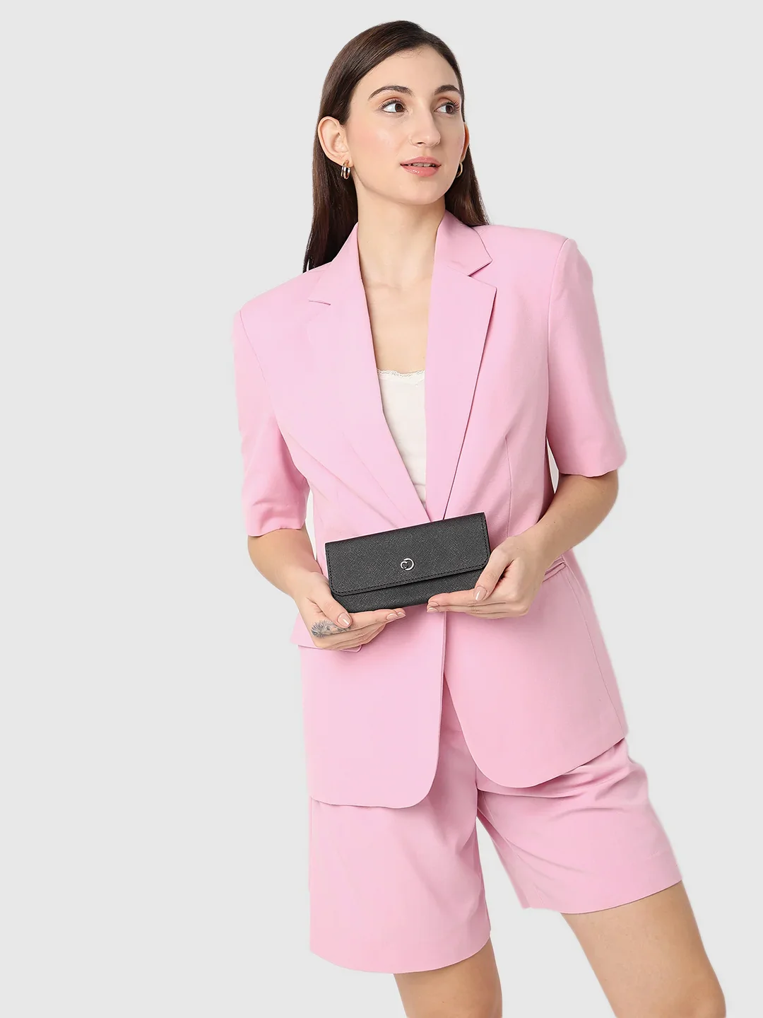 Caprese Janne Medium Black Flapover Wallet - Image 2