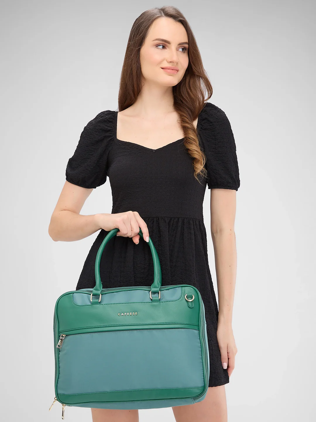 Caprese Jasper Large Light Green Laptop Bag - Image 12