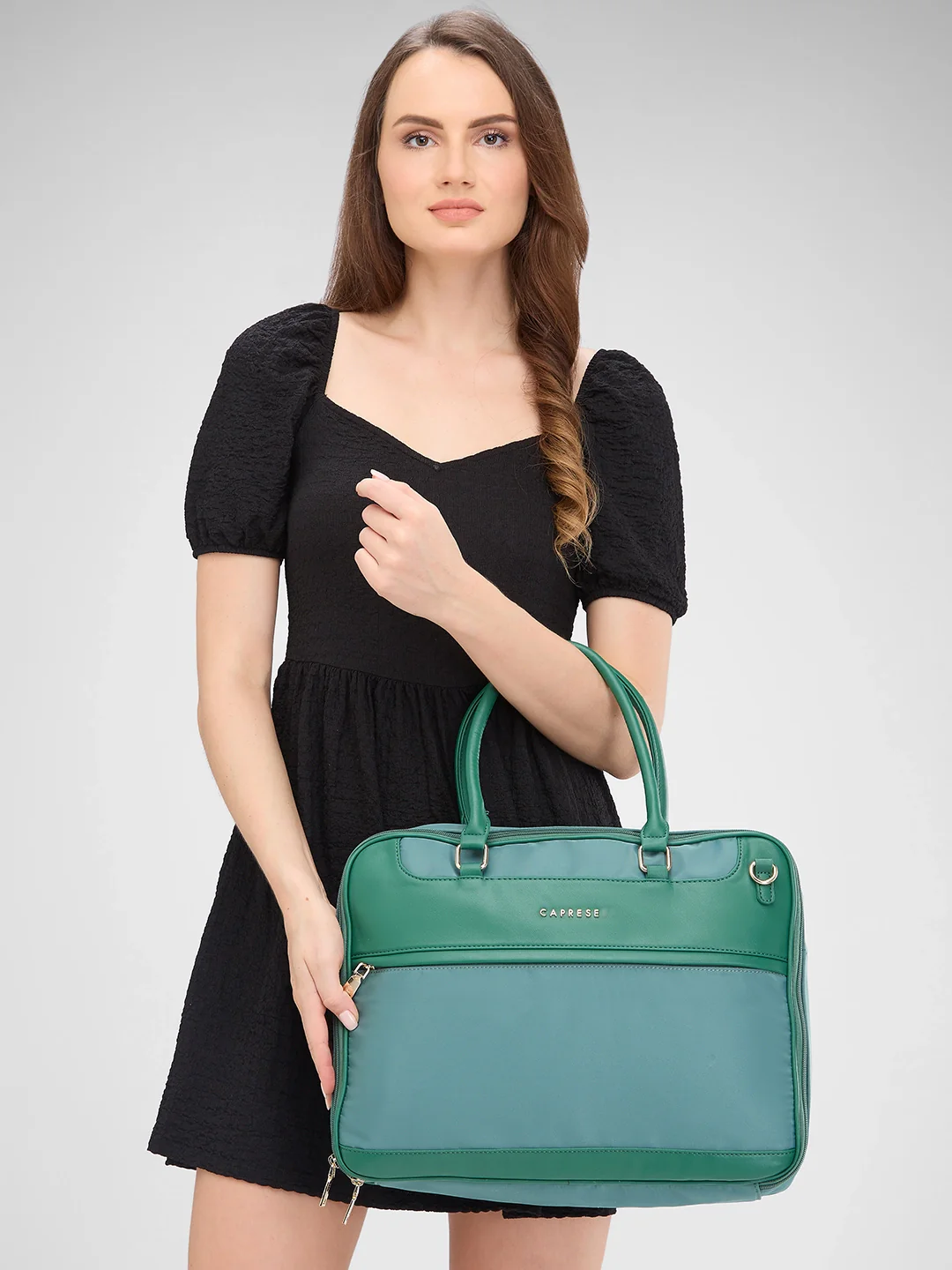 Caprese Jasper Large Light Green Laptop Bag - Image 13