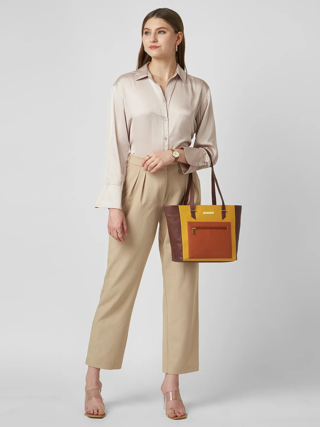 Caprese  Jelly Medium Chocolate Brown Tote Bag - Image 9