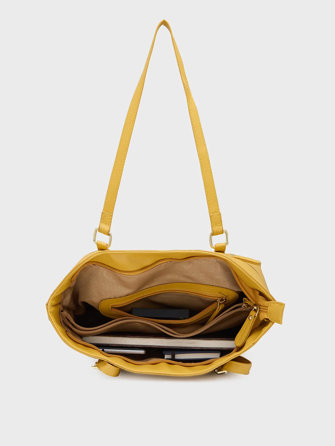 Caprese Jenny Medium Ocher Tote Bag - Image 5