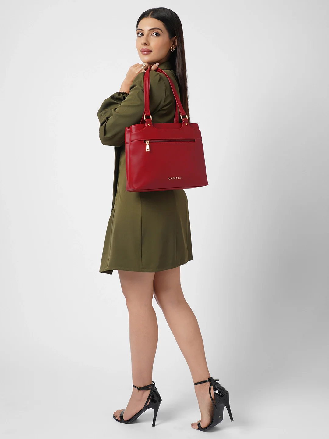 Caprese Jessica Medium Red Tote Bag - Image 3