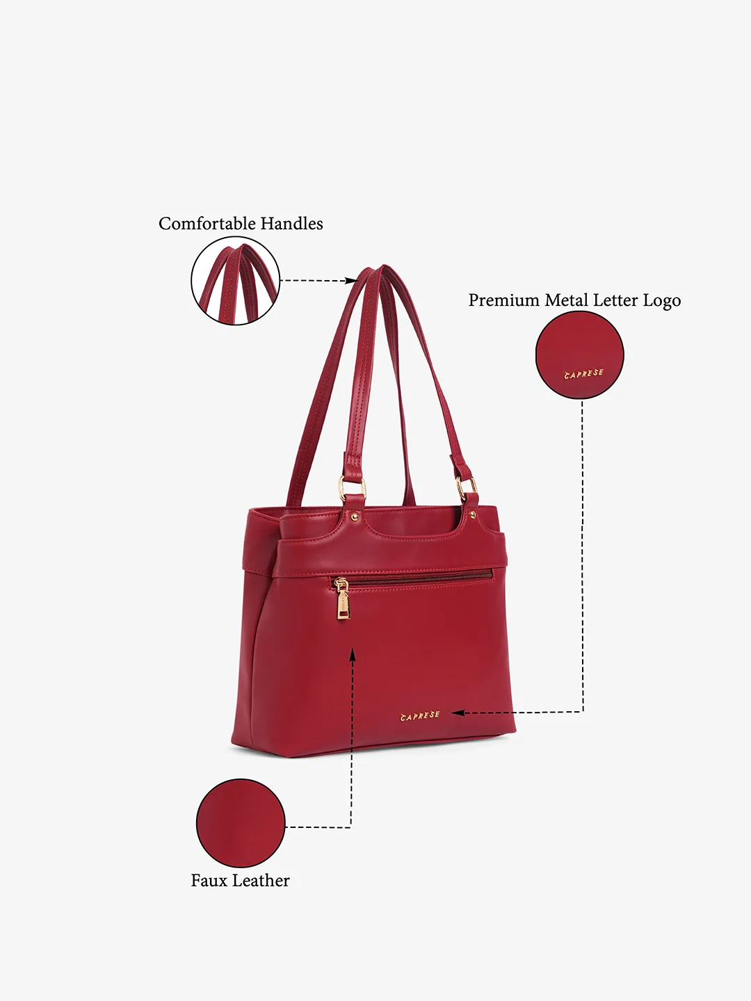 Caprese Jessica Medium Red Tote Bag - Image 9