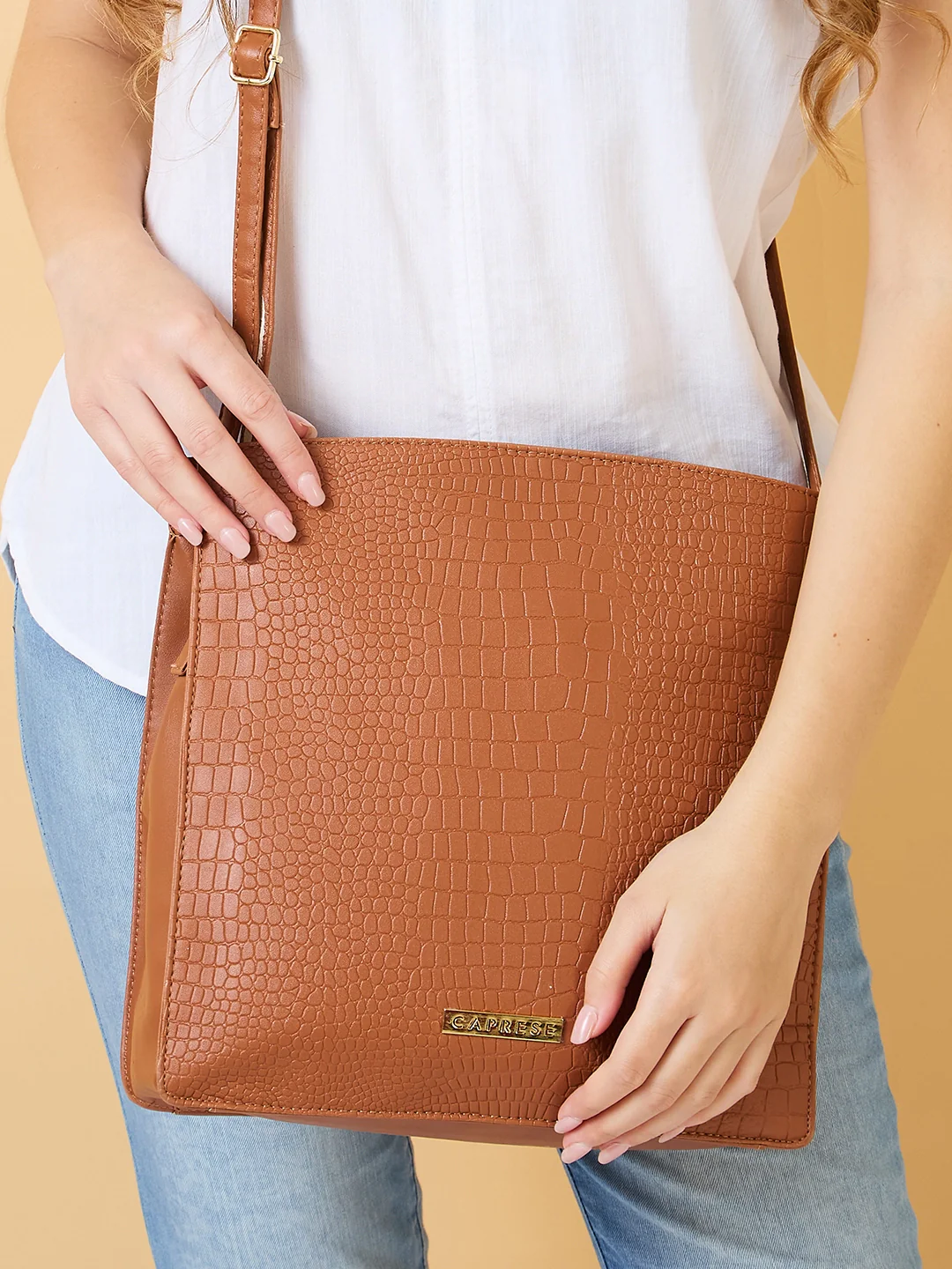 Caprese Jill Medium Brown Satchel Bag - Image 10