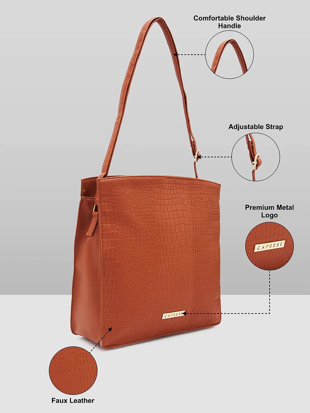 Caprese Jill Medium Brown Satchel Bag - Image 6