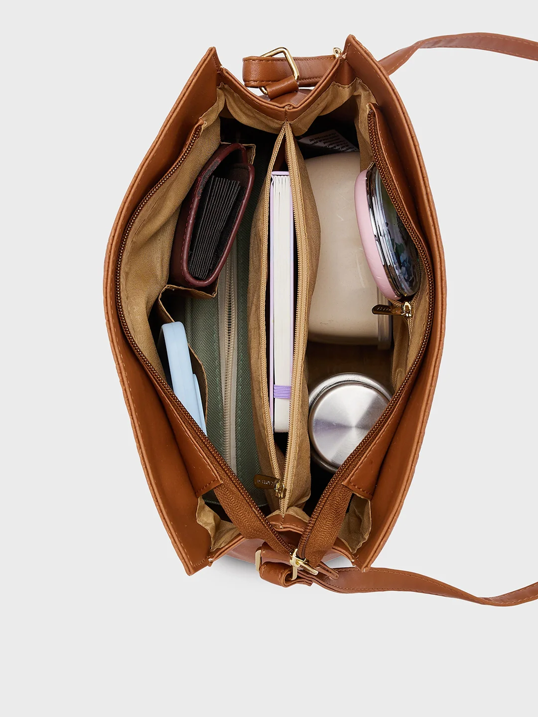 Caprese Jill Medium Brown Satchel Bag - Image 8