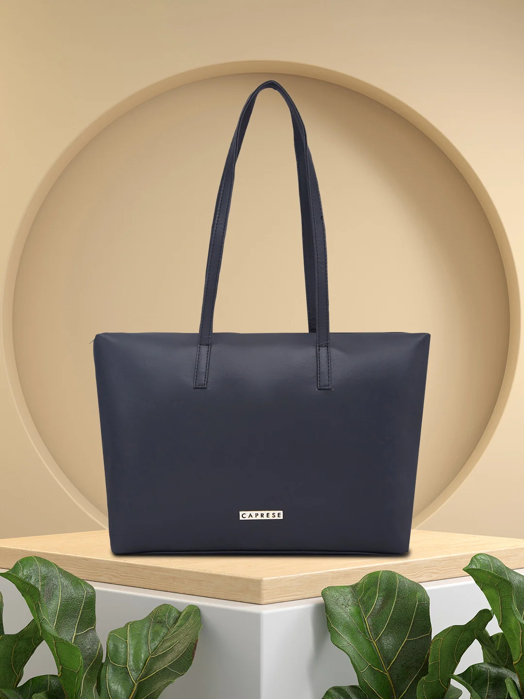 Caprese Jones Large Black Tote Bag