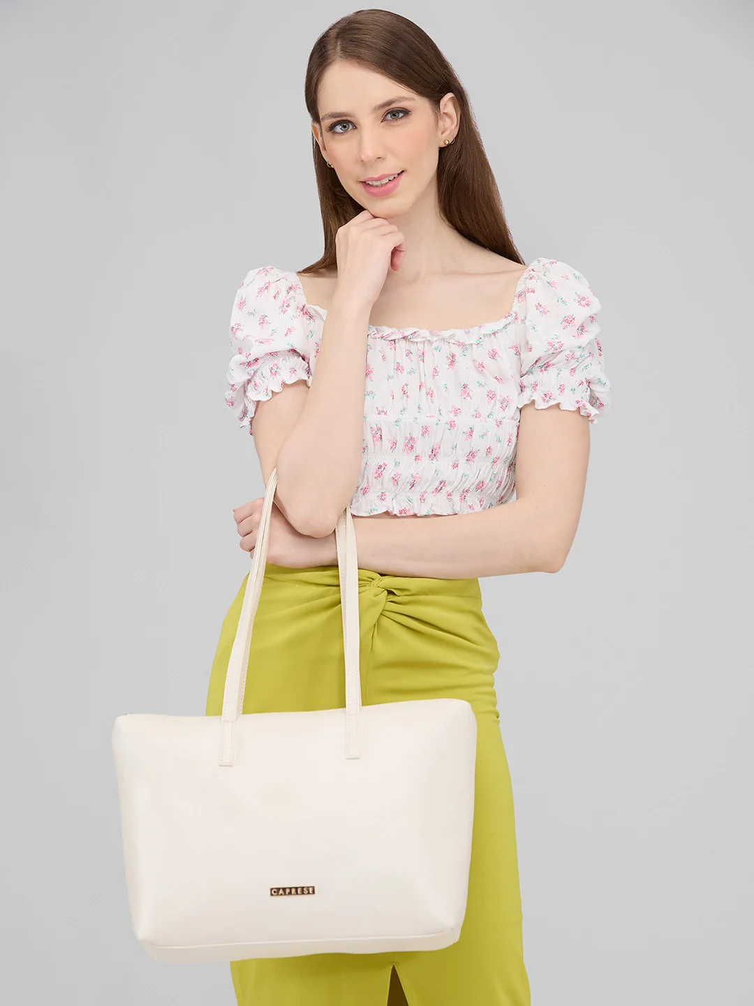 Caprese Jones Large Off White Tote Bag - Image 12
