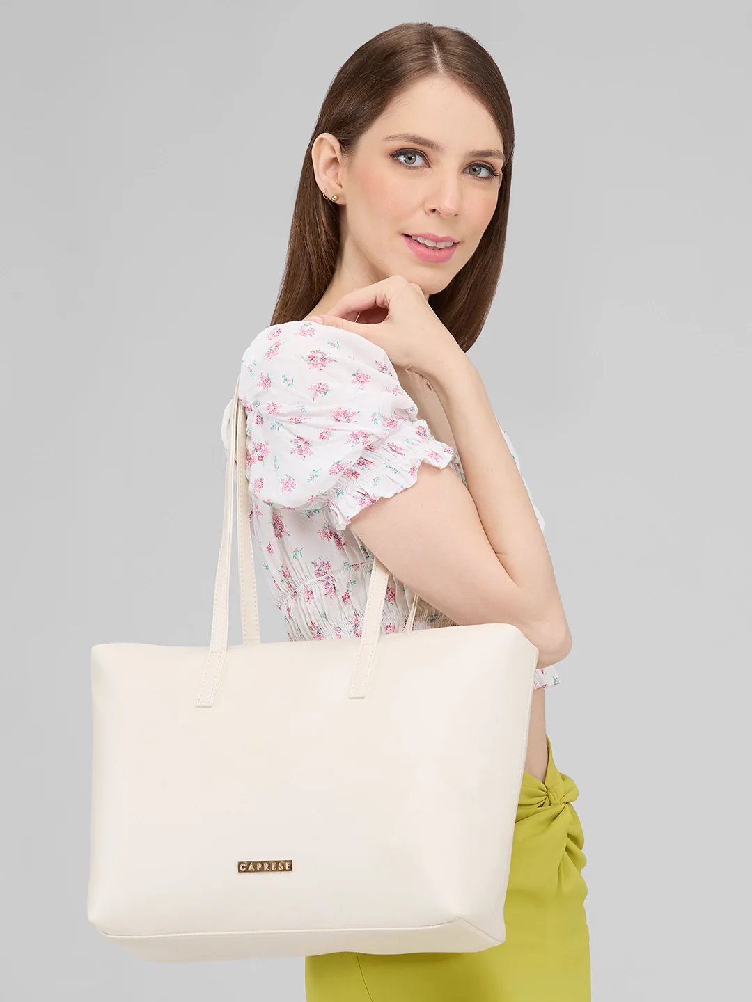 Caprese Jones Large Off White Tote Bag - Image 13