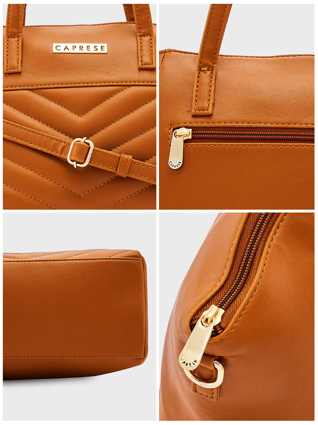 Caprese Jones Medium Tan Satchel Bag - Image 13