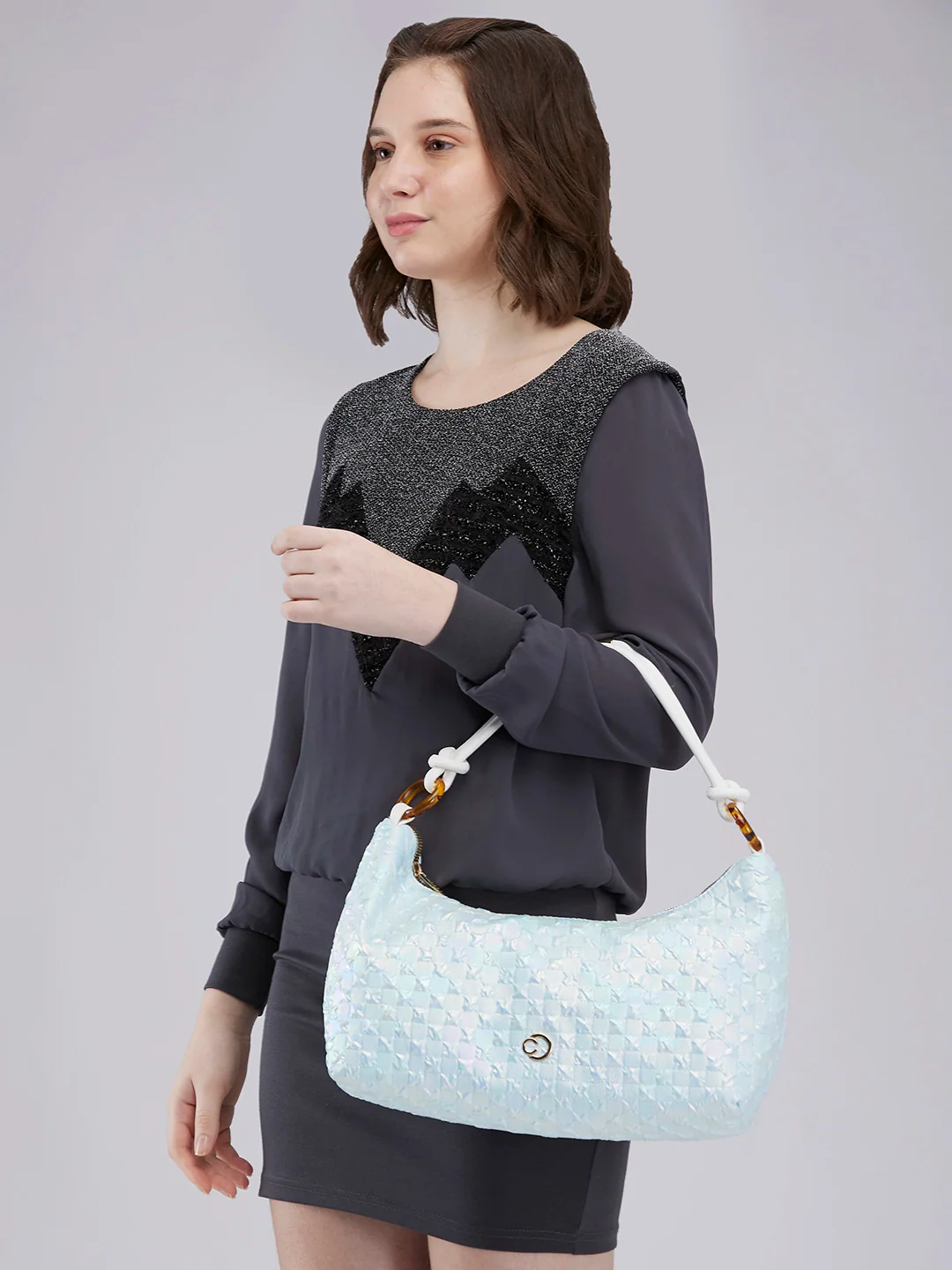 Caprese Josie Large Sky Blue Hobo Bag - Image 11