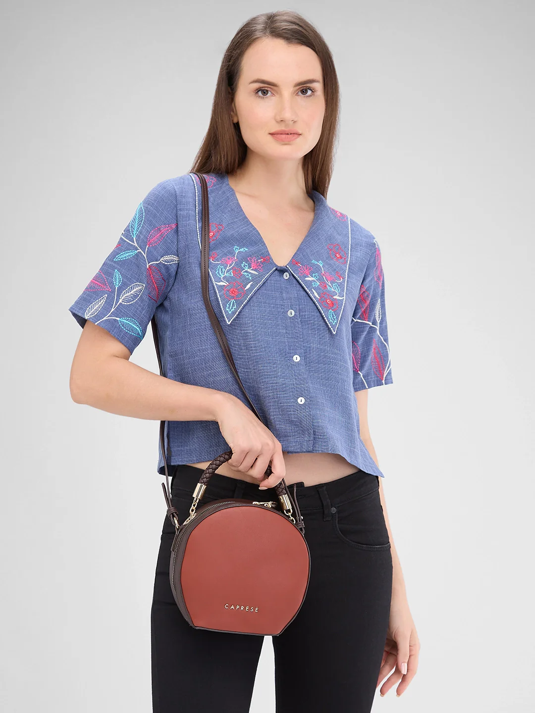 Caprese Josie Medium Brown Sling Bag - Image 12