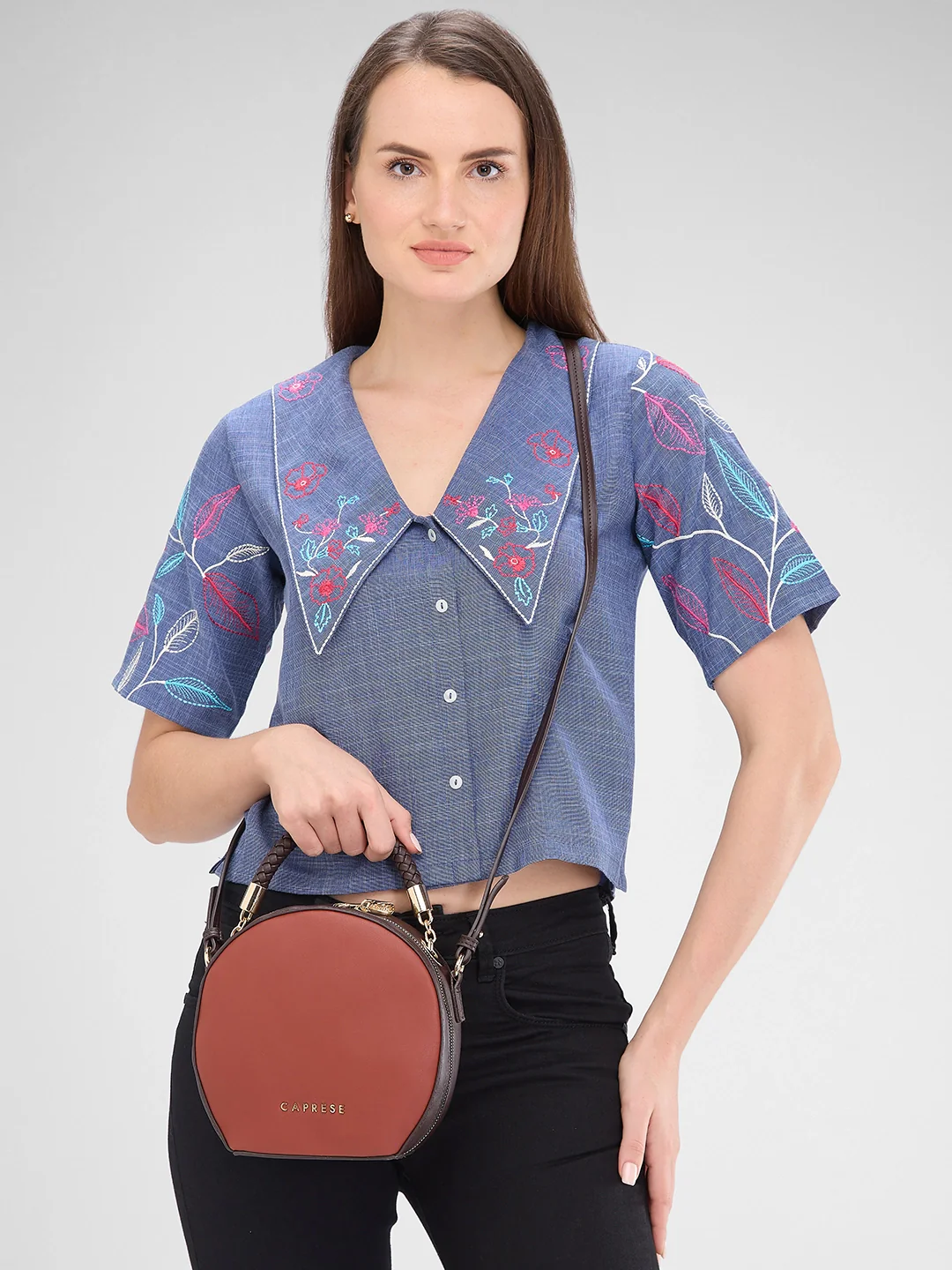 Caprese Josie Medium Brown Sling Bag - Image 13
