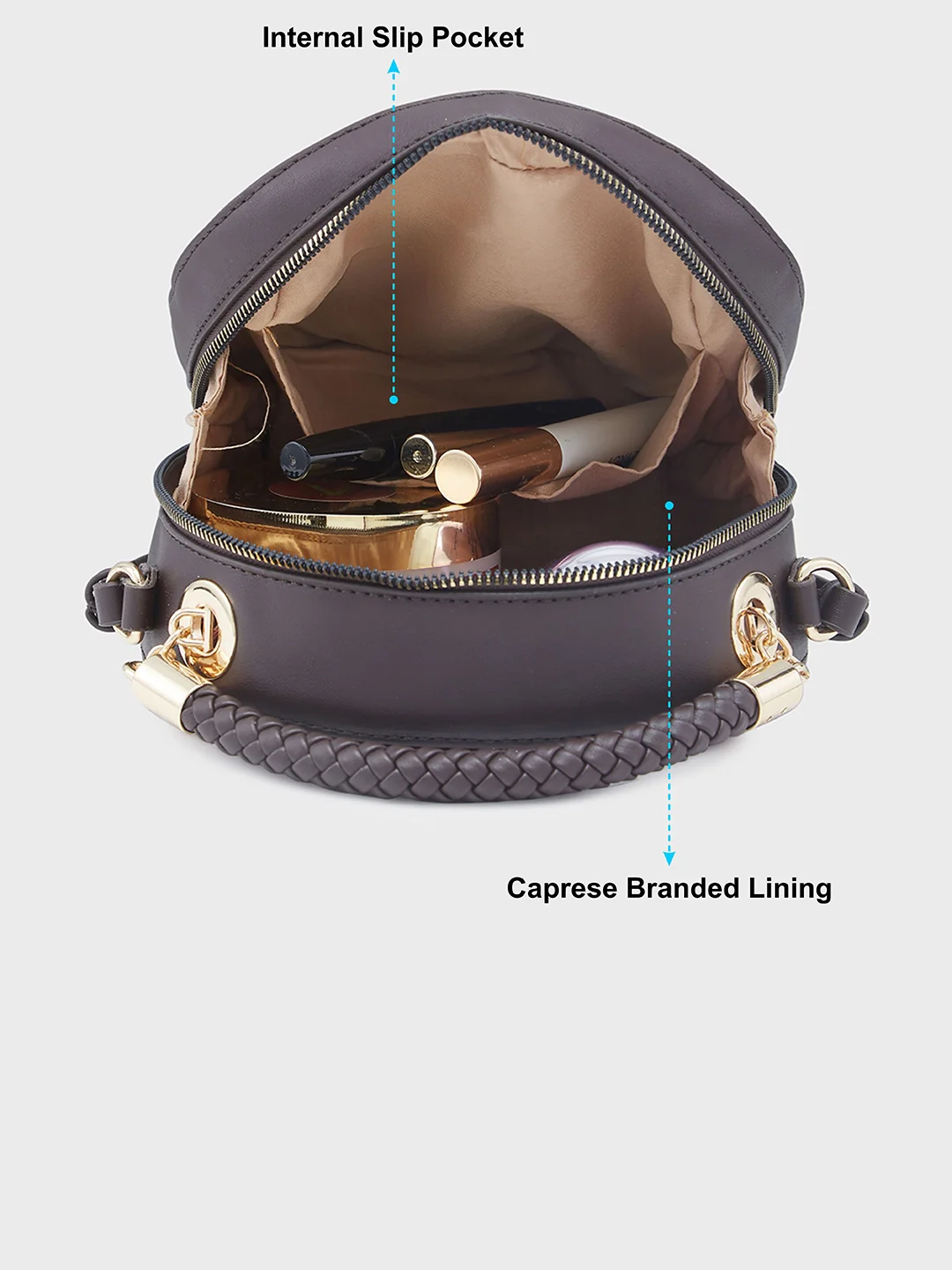 Caprese Josie Medium Brown Sling Bag - Image 8