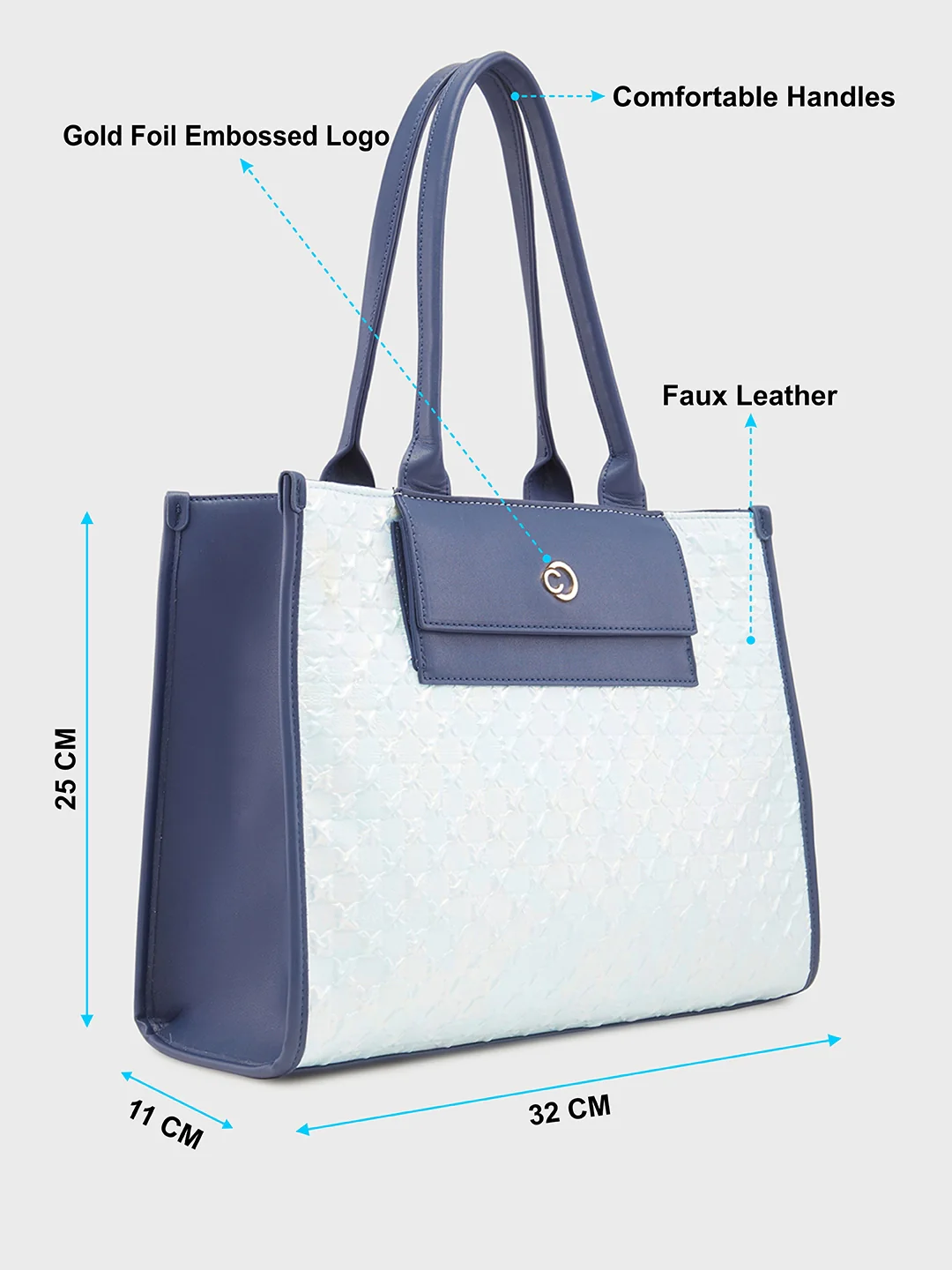 Caprese Josie Large Sky Blue Tote Bag - Image 7