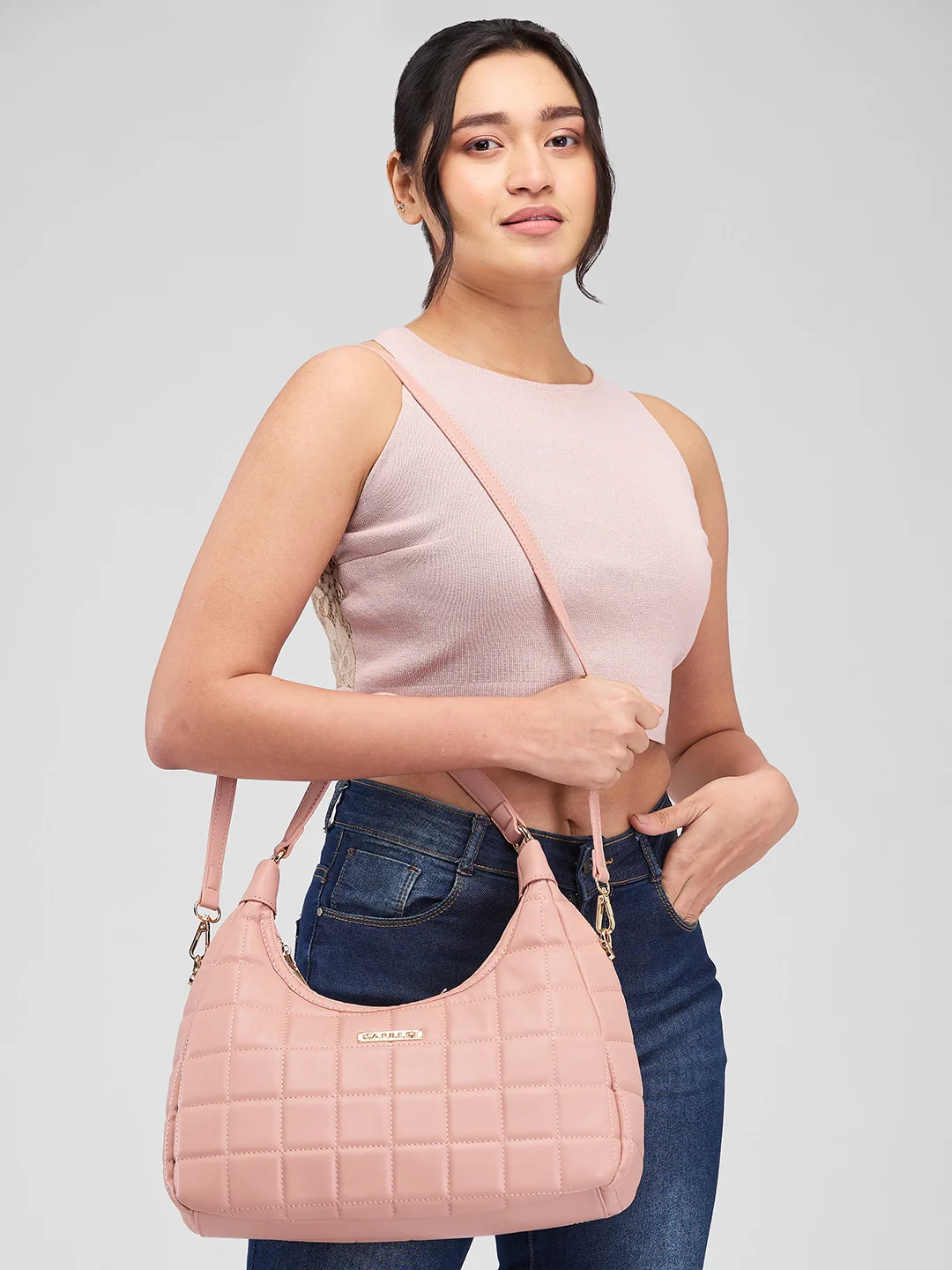 Caprese Judy Medium Blush Hobo Bag - Image 11