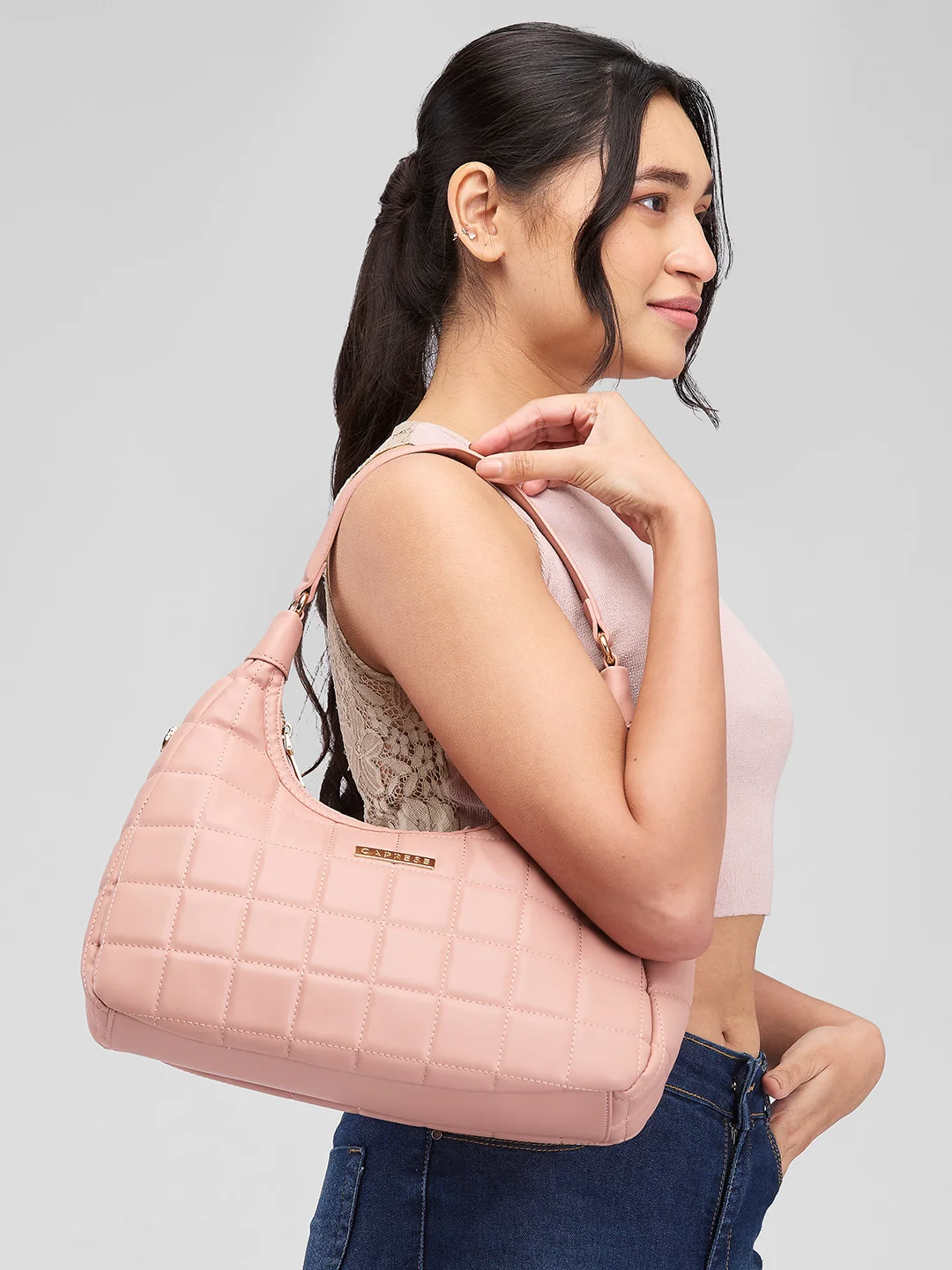 Caprese Judy Medium Blush Hobo Bag - Image 2