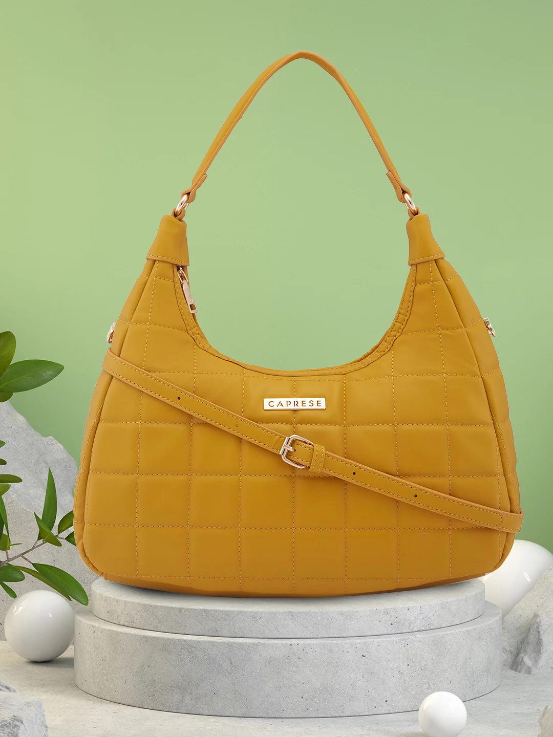 Caprese Judy Medium Mustard Hobo Bag - Image 14