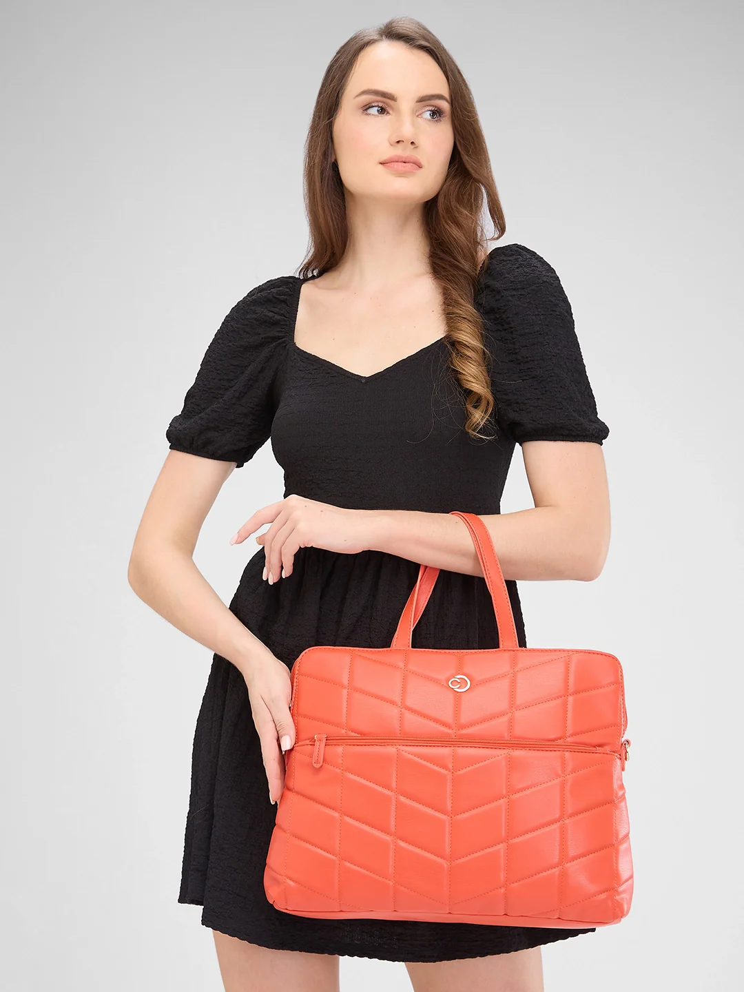 Caprese Julie Large Orange Laptop Bag - Image 13
