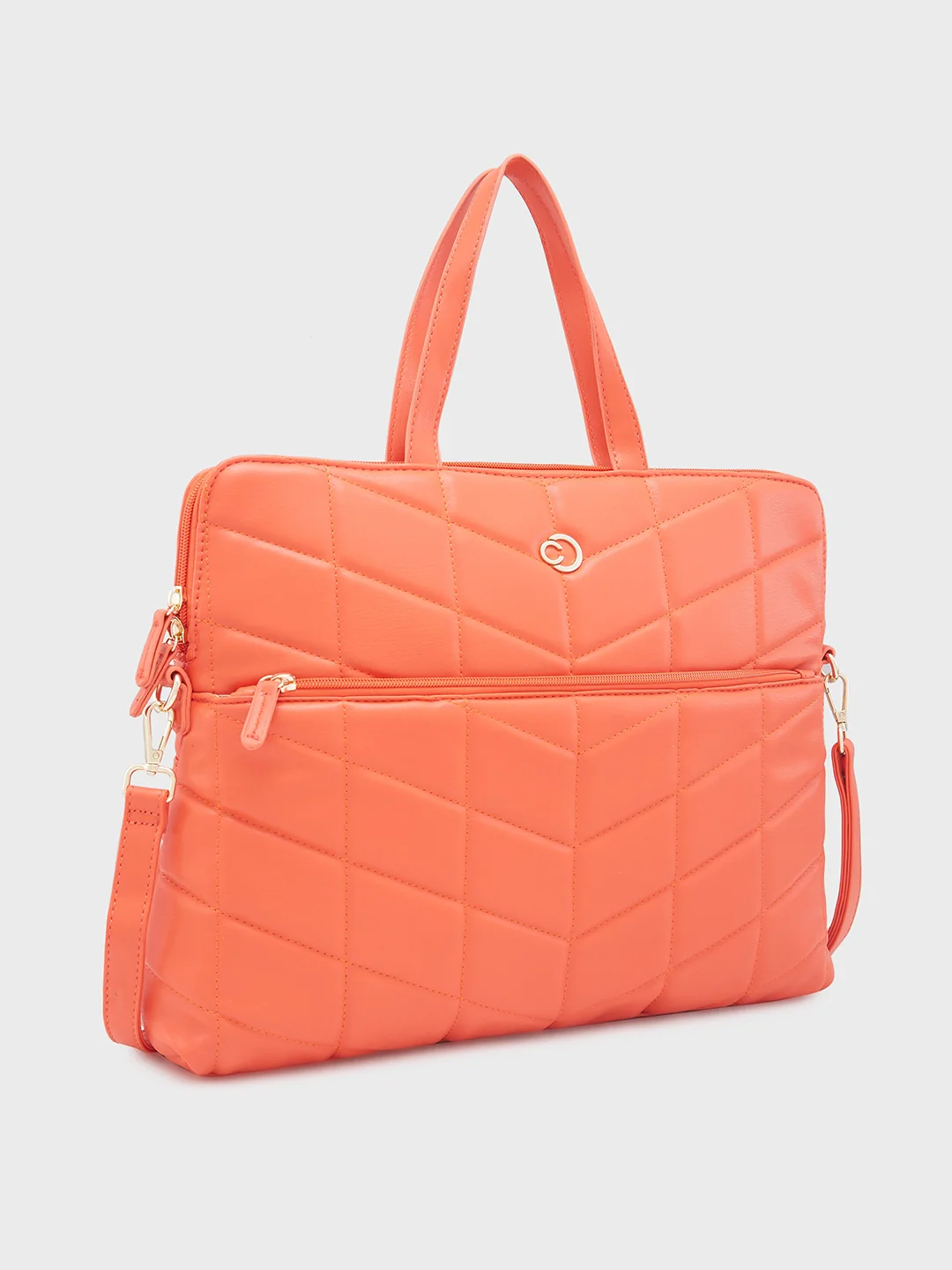 Caprese Julie Large Orange Laptop Bag - Image 5