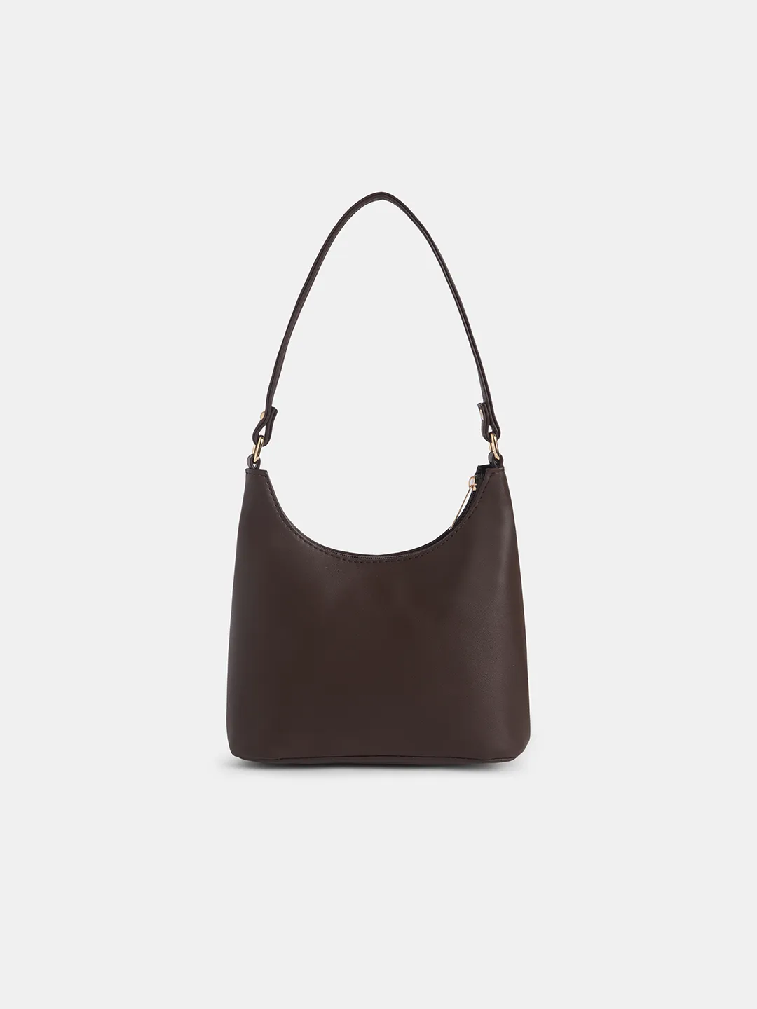 Caprese Julie Medium Chocolate Brown Baguette Bag - Image 5