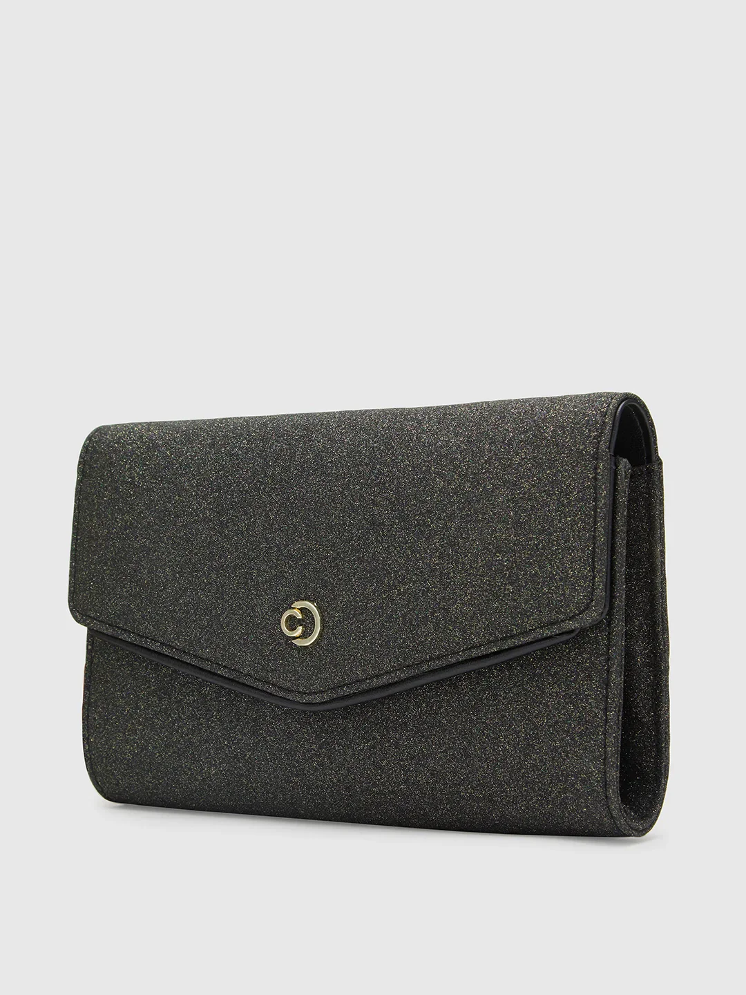 Caprese Junie Large Black Flapover Clutch - Image 2