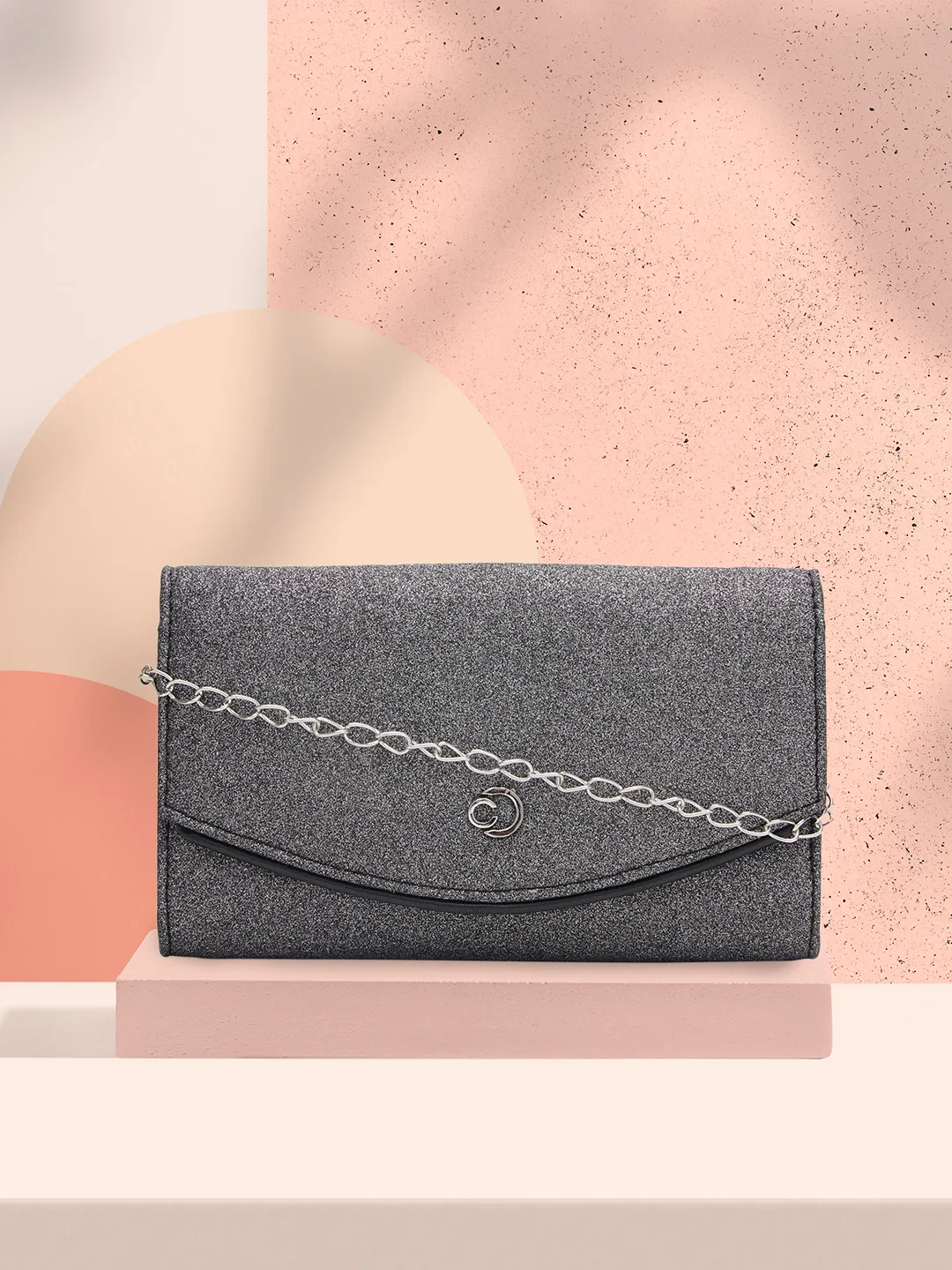 Caprese Junie Medium Gunmetal Flapover Clutch - Image 13