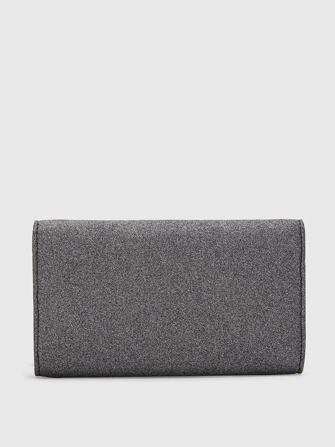 Caprese Junie Medium Gunmetal Flapover Clutch - Image 4