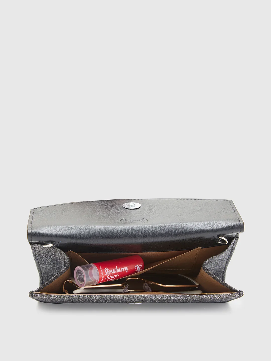 Caprese Junie Medium Gunmetal Flapover Clutch - Image 7