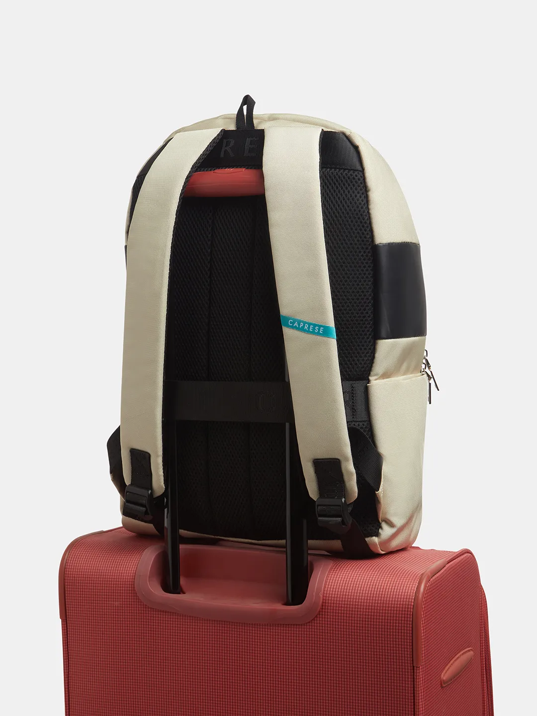 Caprese Jupiter Large Beige Laptop Backpack - Image 10