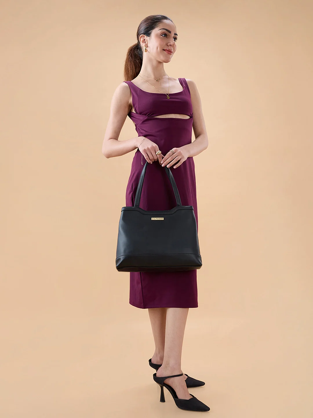 Caprese Kai Large Black Tote Bag - Image 7
