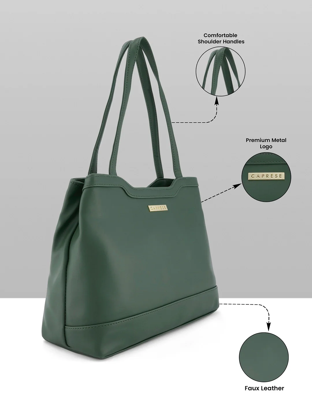 Caprese Kai Large Olive Green Tote Bag - Image 15