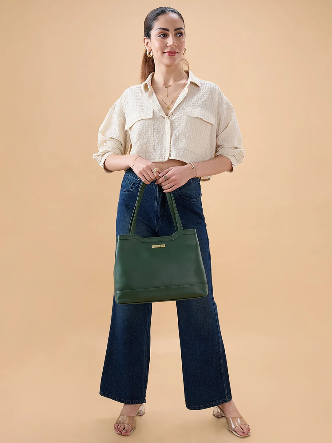 Caprese Kai Large Olive Green Tote Bag - Image 6