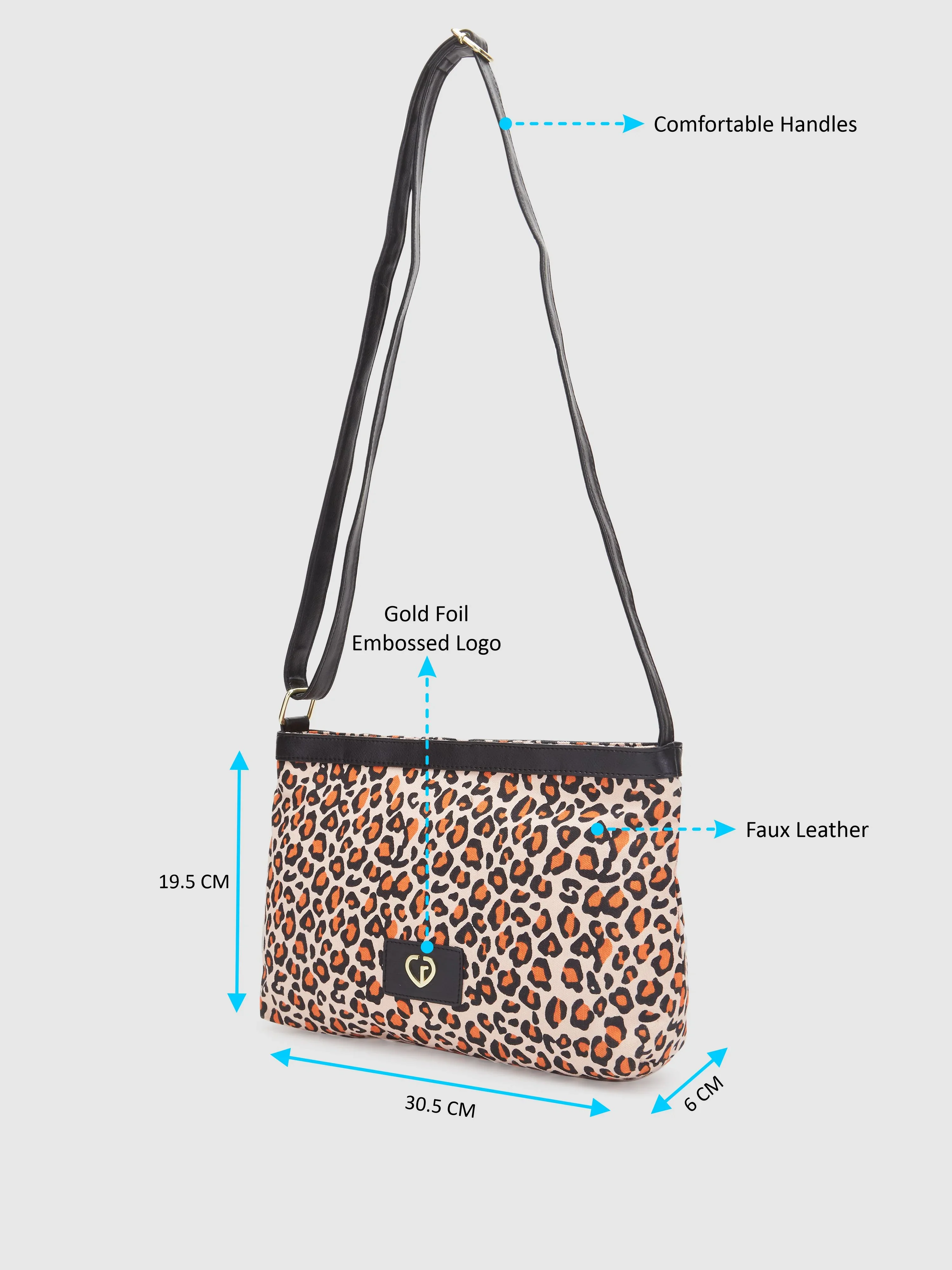 Caprese Karel Large Orange Sling Bag - Image 5