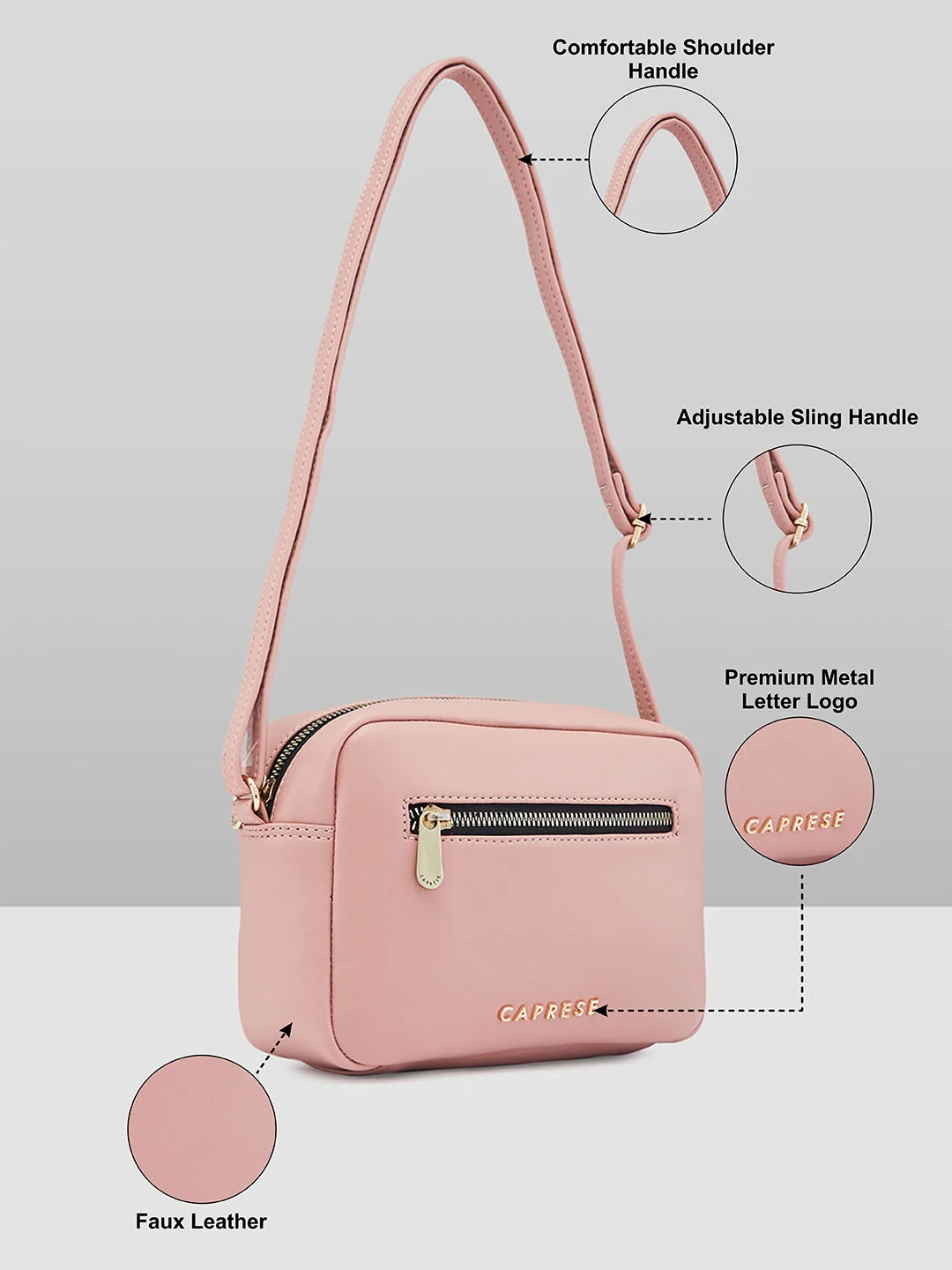 Caprese Kasa Small Blush Sling Bag - Image 6