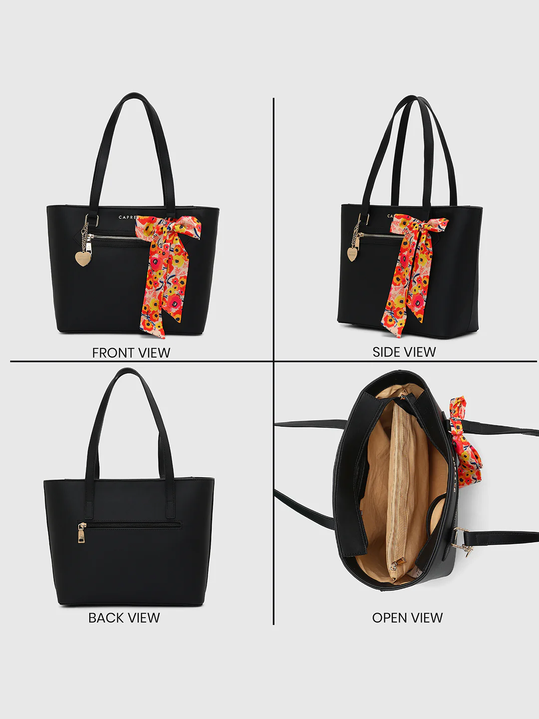 Caprese Kat Large Black Tote Bag - Image 10