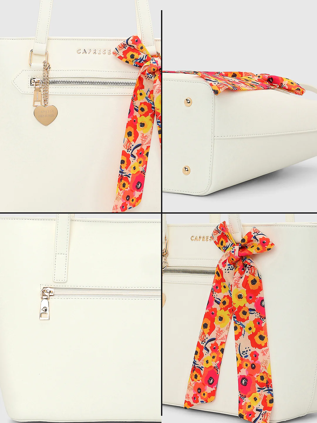 Caprese Kat Large White Tote Bag - Image 9