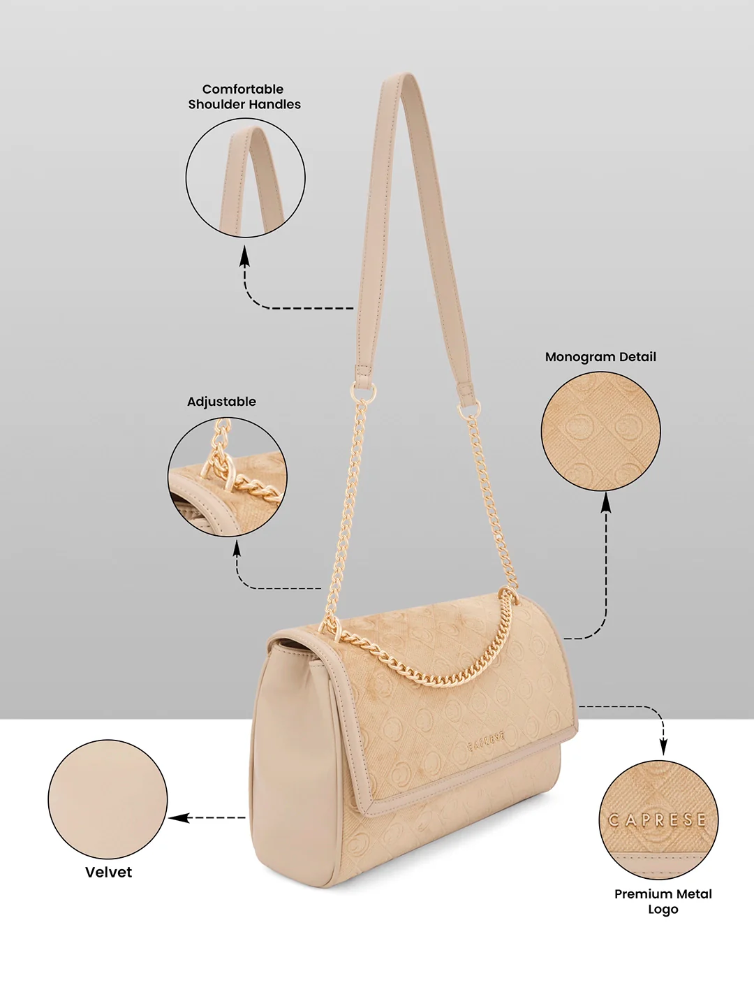 Caprese Katherine Large Alpine Oat Sling Bag - Image 16