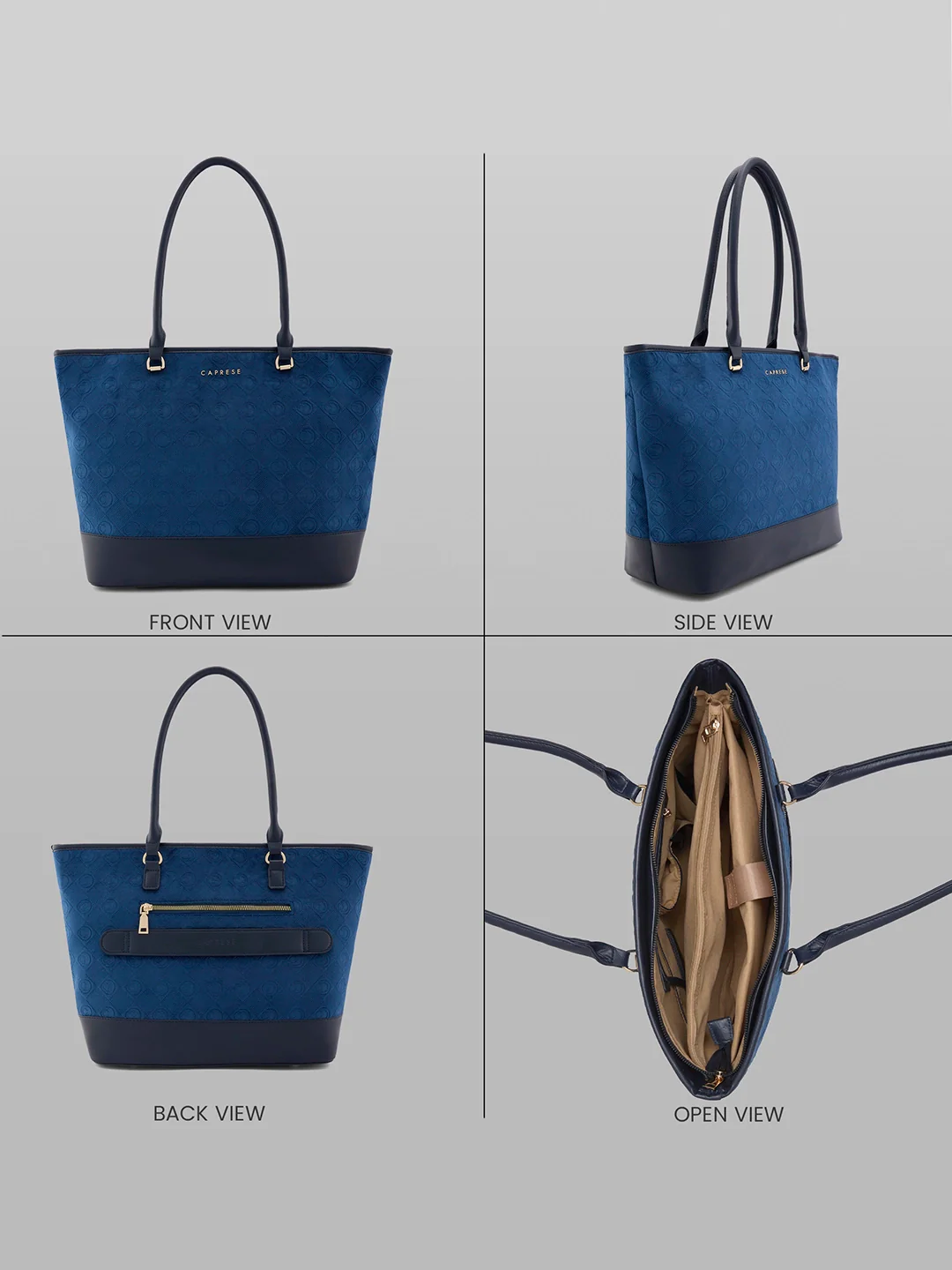 Caprese Katherine Large Midnight Blue Laptop Tote Bag - Image 4