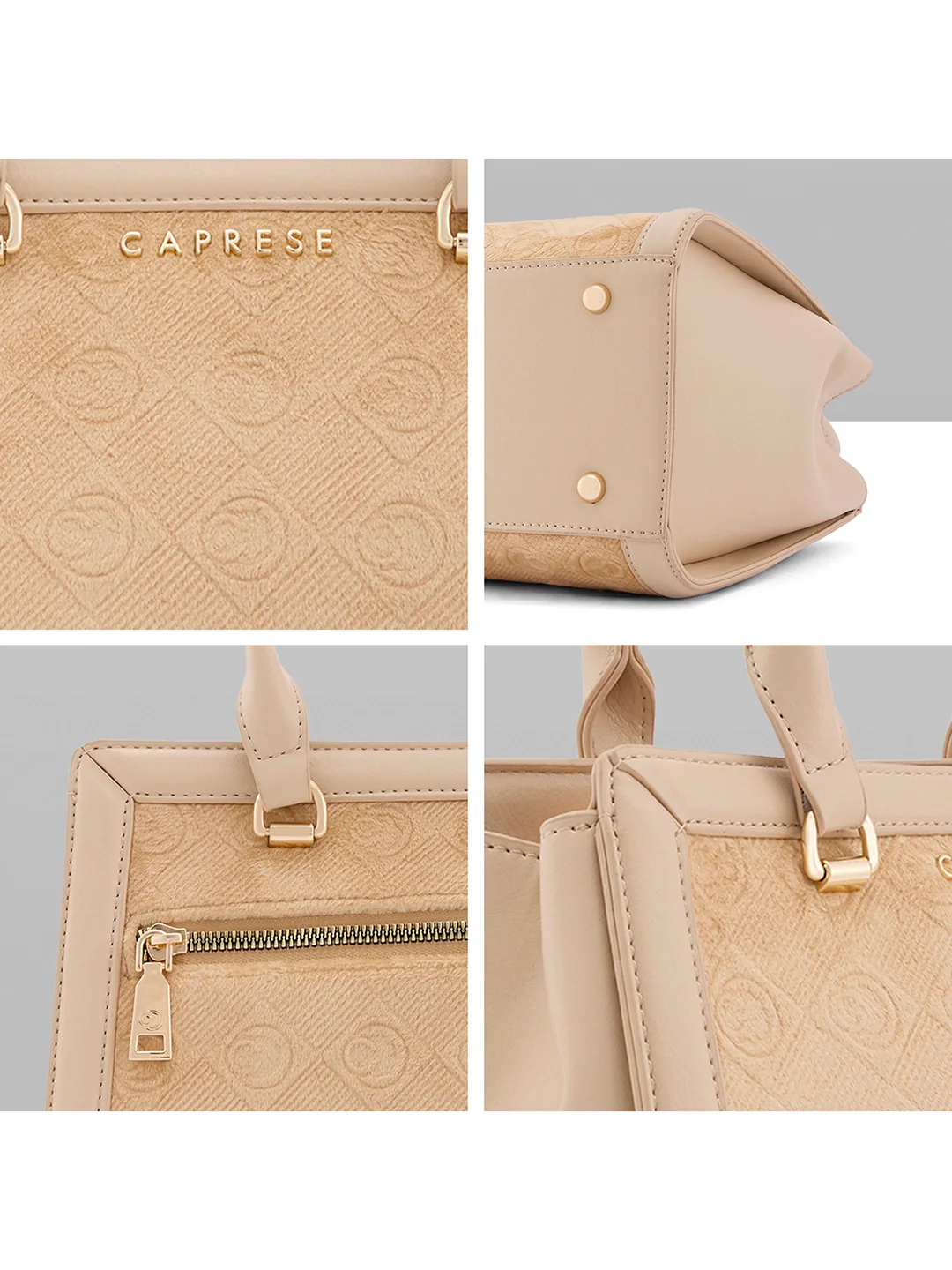 Caprese Katherine Medium Alpine Oat Satchel Bag - Image 10